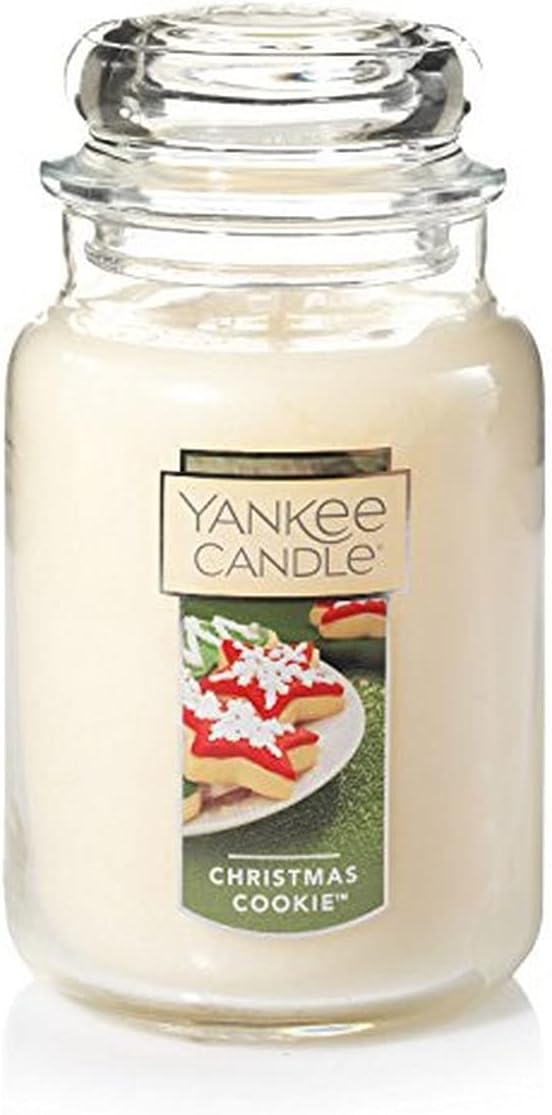 Yankee Candle Christmas Cookie Scented, Classic 22oz Large Jar Single Wick Candle, Over 110 Hours of Burn Time, Christmas | Holiday Candle - 24hrsmart